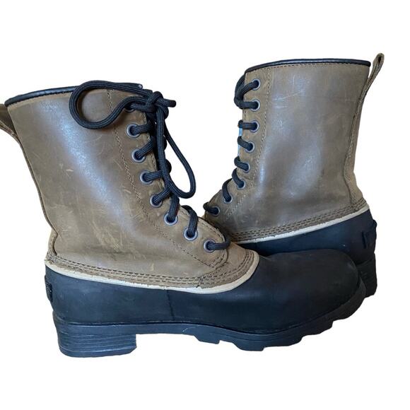 Sorel Emelie 1964 Waterproof Lace Up Boots Brown Tan Black size 6 - Picture 7 of 9